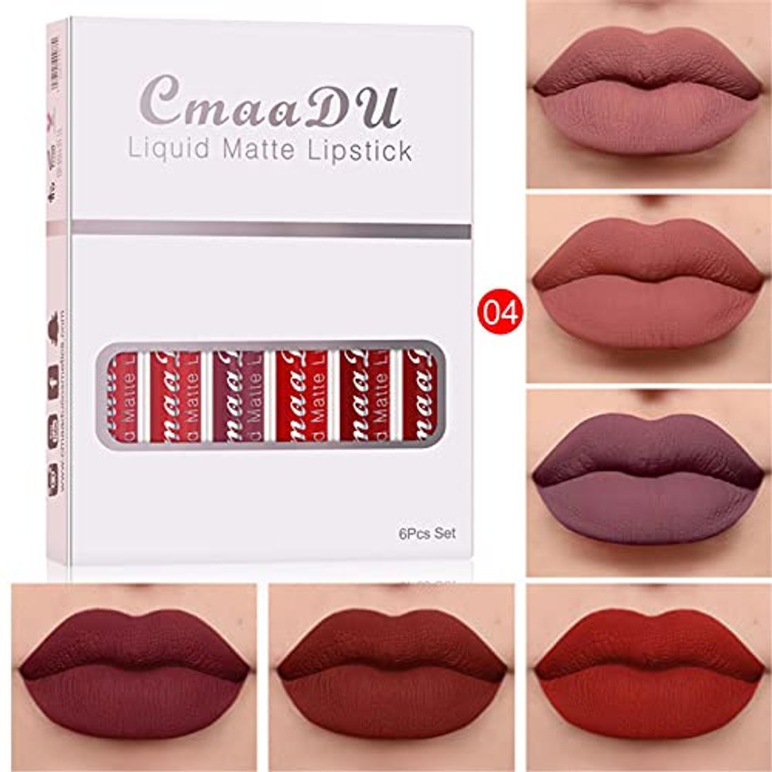 Social Set De Pintalabios Liquido Juego De Lápiz Labial Líquido Impermeable De 6