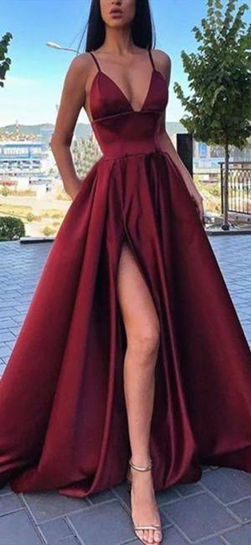 Moda Vestido vinho elegante