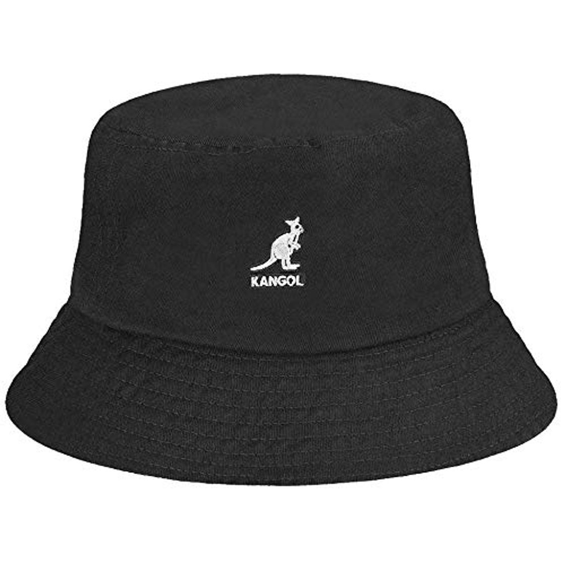 Fashion Kangol Washed Bucket Gorro de Pescador, Negro