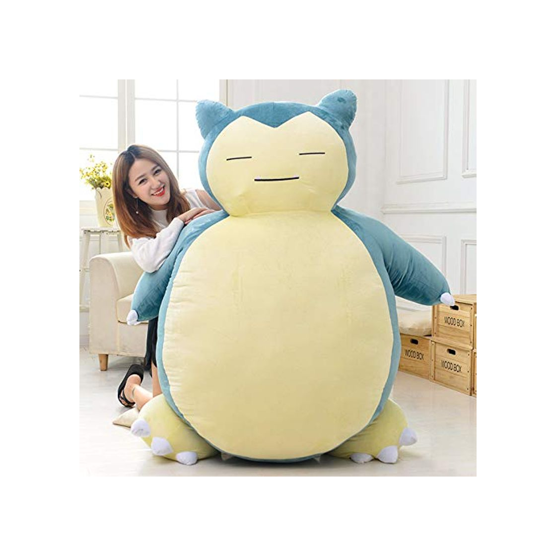 Products Ghghz Anime Soft Animal Pikachu Snorlax muñeca Peluches Funda de Almohada Solo