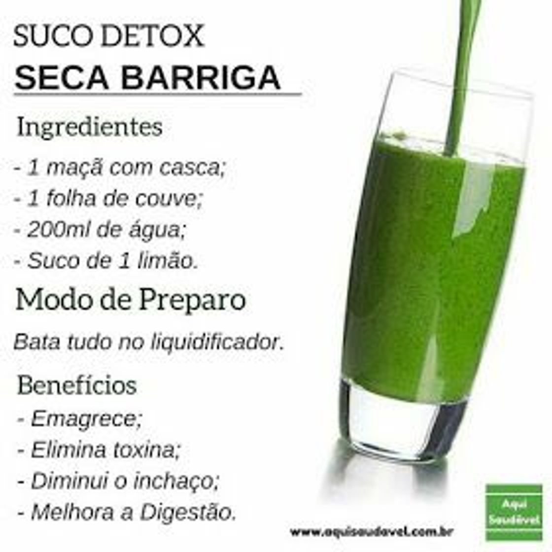 Moda Detox com para secar a barriga emagrecer saudável 