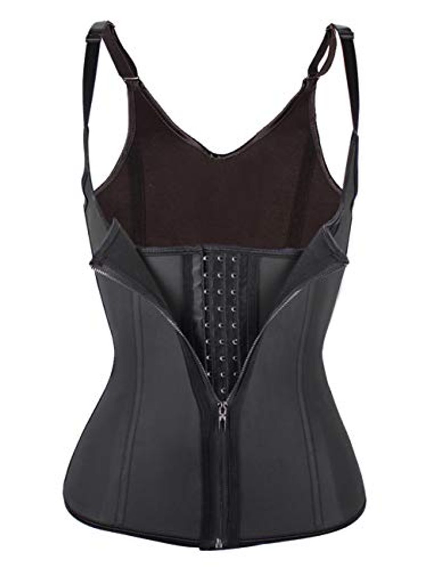 Place FeelinGirl Látex Chaleco Underbust Corsé Deportivo Entrenamiento de Cintura para Mujer Negro