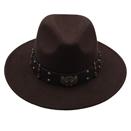 HaiNing Zheng Mujeres Hombres Lana Sombrero Fedora for El Otoño Invierno Floppy