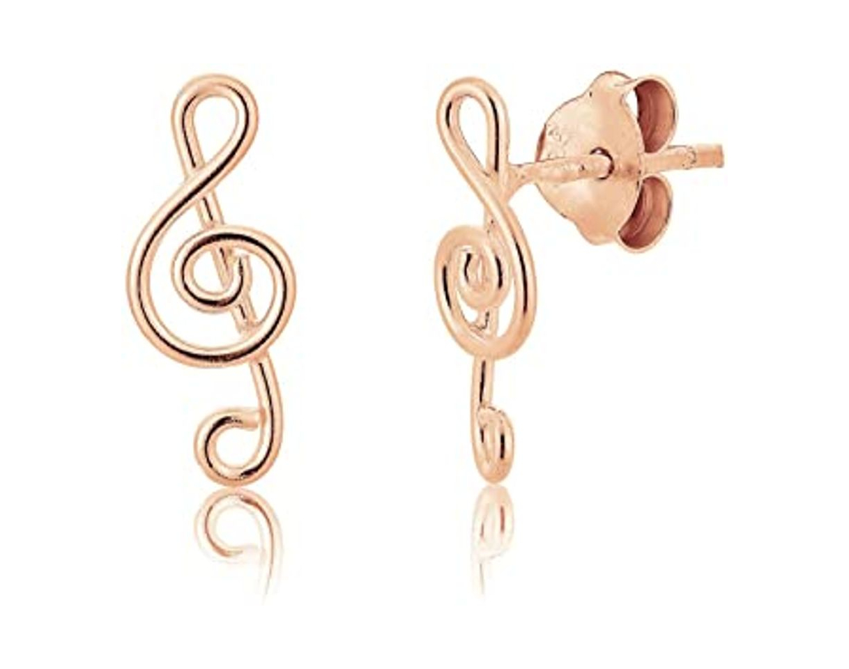 Products Pendientes chapado en oro – de notas musicales – Clavo Puces