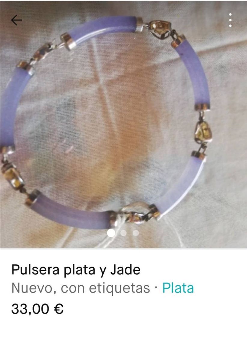 Moda Pulsera plata y jade