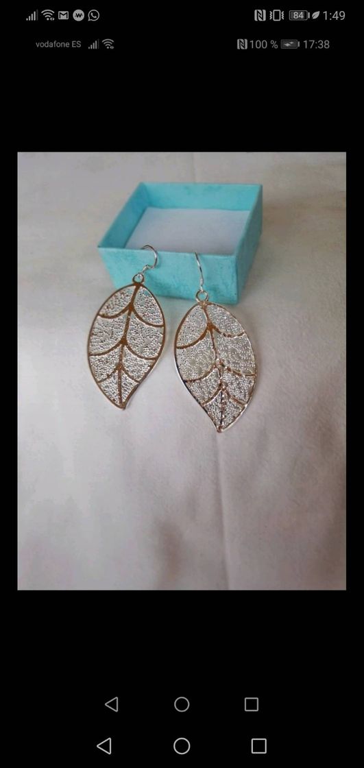 Fashion Pendientes hoja plata 