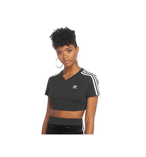 adidas Cropped tee Camiseta, Mujer, Negro