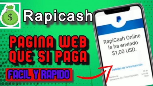 RAPICASH 💰⚡Nueva Web que SI PAGA! GANAR DINERO FÁCIL!!