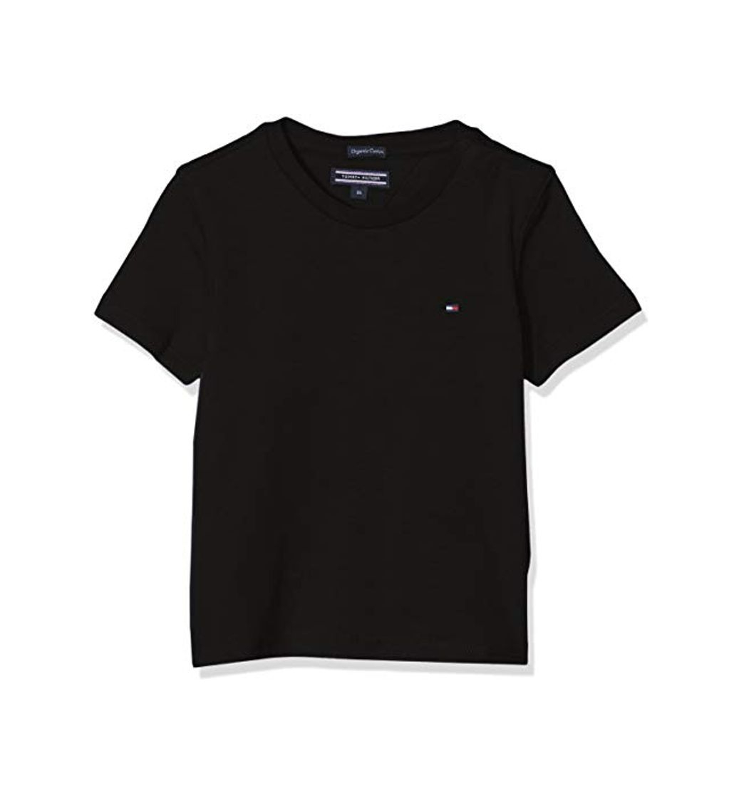 Fashion Tommy Hilfiger Boys Basic Cn Knit S/s Camiseta, Negro