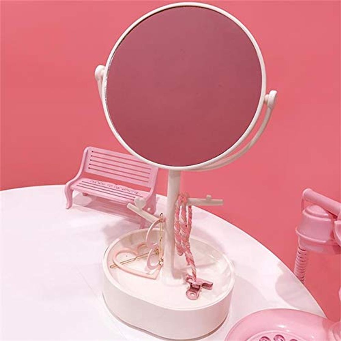 Social KMYX Plastic Girl Maquillaje Espejo Oval Redonda Agarradera Espejo Princesa Elegante Portable del Maquillaje Herramientas de Belleza Espelho De Maquiage decoración Cuarto de baño Habitación Sala