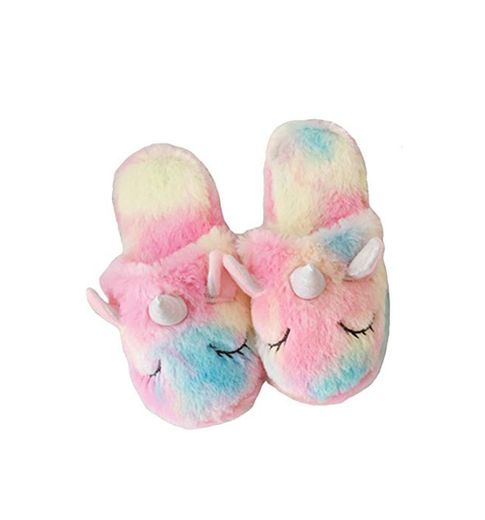 dressfan Lindas Unicornio Zapatillas Peluche Zapatillas Animale Zapatillas unicornio Zapatillas niña Interior