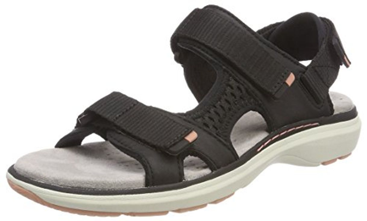 Product Clarks Un Roam Step, Sandalias de Talón Abierto para Mujer, Negro