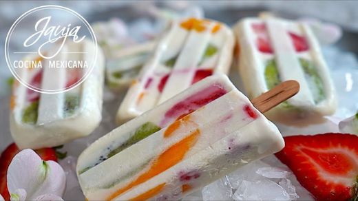 Paletas de Fruta con Crema