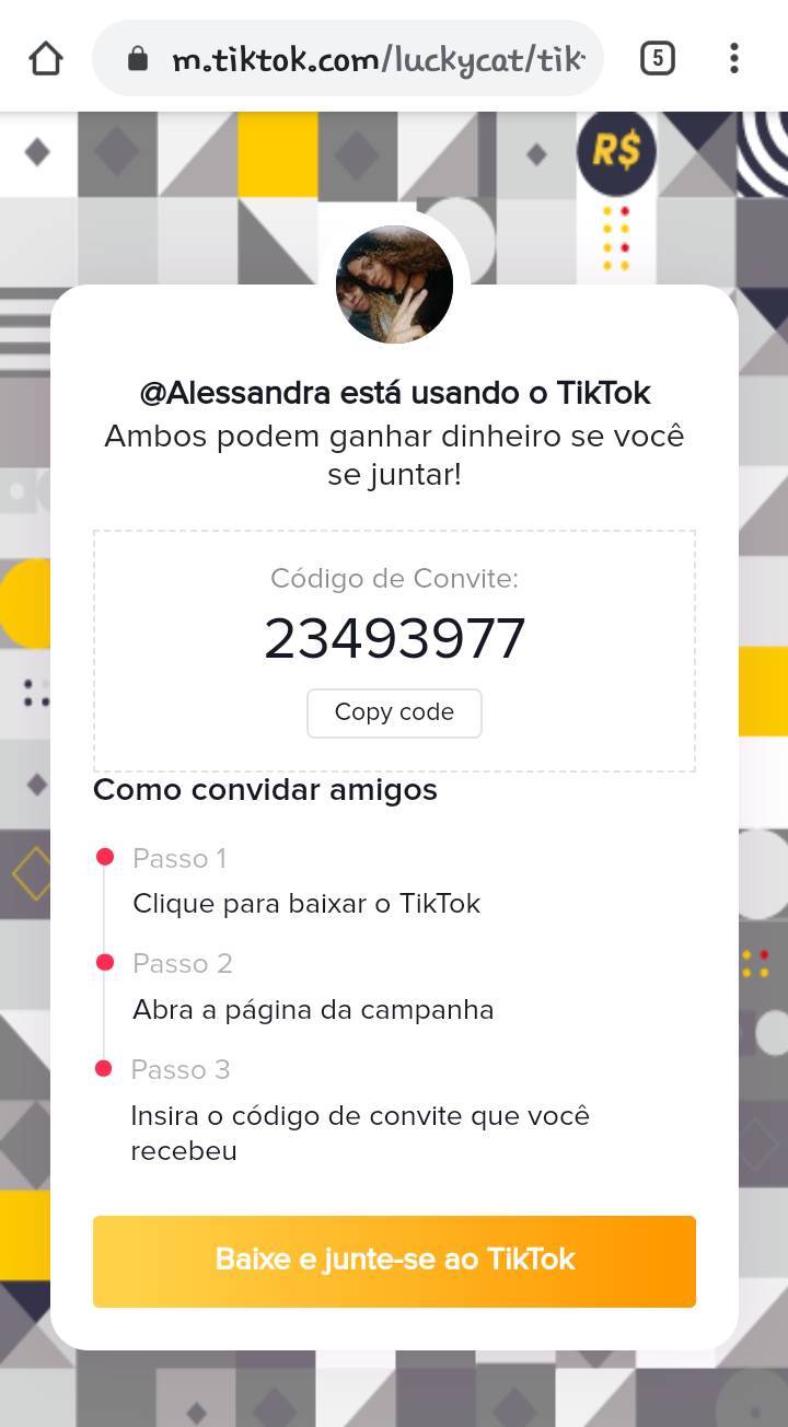 App Tik tok ganhe você também!!💲