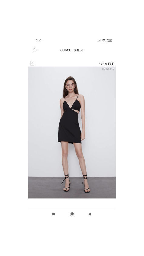 Product Vestido corto negro cutout de Zara