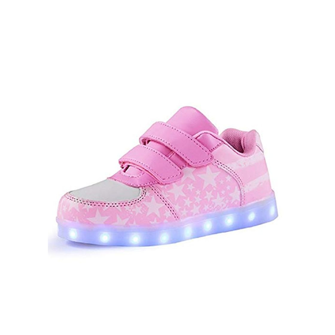 Producto DoGeek Zapatos LED Niños Niñas Negras Blanco 7 Color USB Carga LED