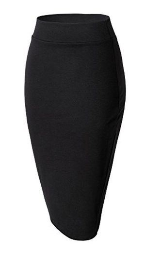 Urban GoCo Mujeres Falda Midi Lápiz Cintura Alta Elasticidad Bodycon Tubo Falda