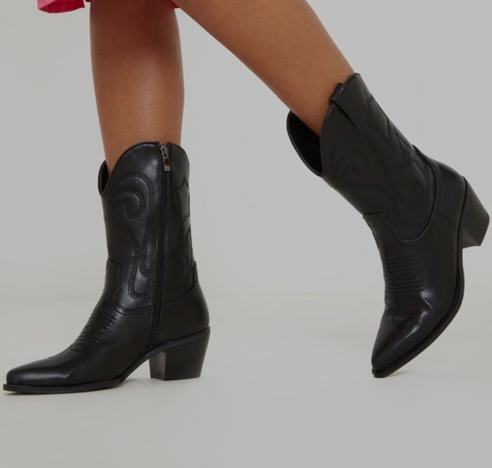 Producto Black Stitch Detail Western Calf Boot