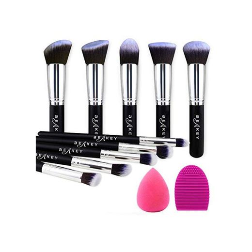BEAKEY Set de Brochas de Maquillaje Profesional, Synthetic Kabuki Premium para Base