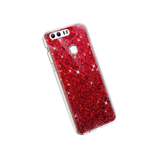 YSIMEE Compatible con Fundas Huawei Honor 8 Carcasa Glitter Bling Sparkle Ultra