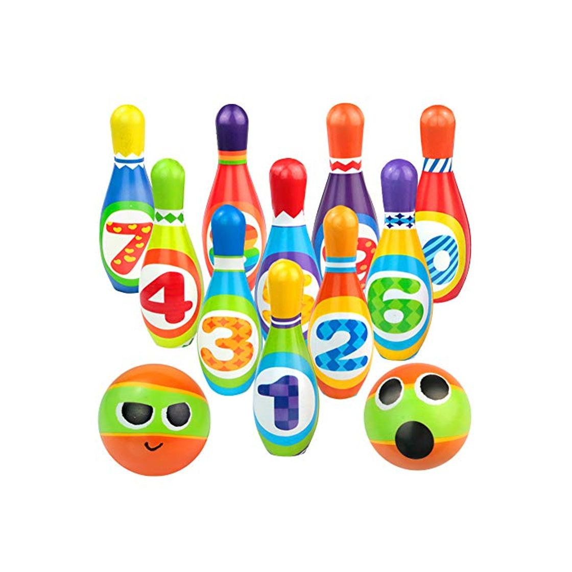 Social yoptote Bolos Infantiles Sets de Bolos Juguete Bowling Juegos Exterior Jardin 10