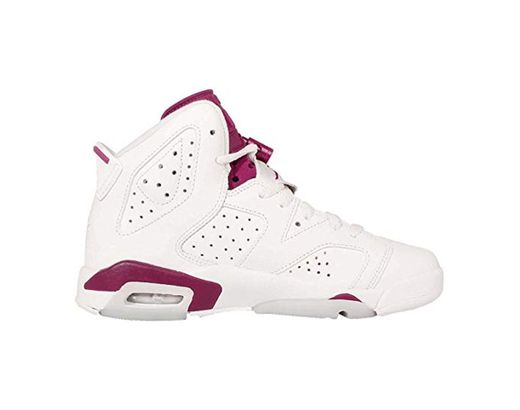 Nike Air Jordan 6 Retro BG, Zapatillas de Deporte para Niños, Blanco/Rojo