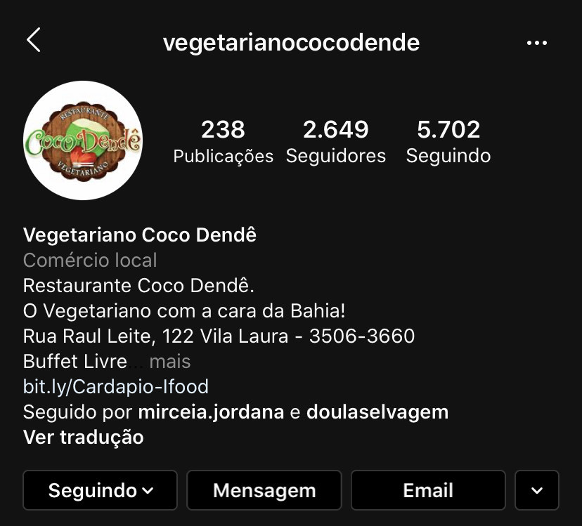 Restaurantes Restaurante Vegetariano Coco Dendê