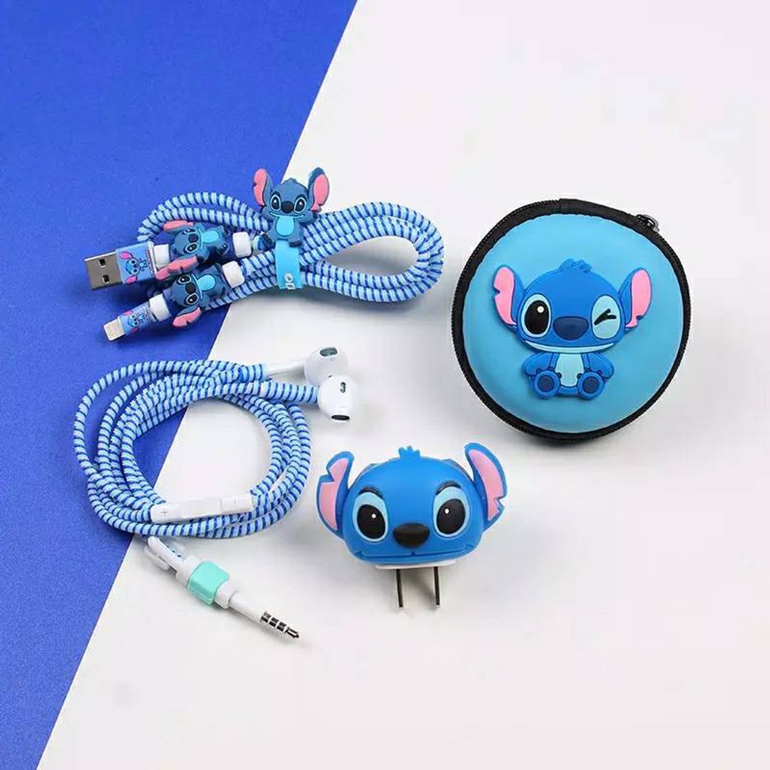 Social Cargador y audífonos para iPhone modelo Stitch 