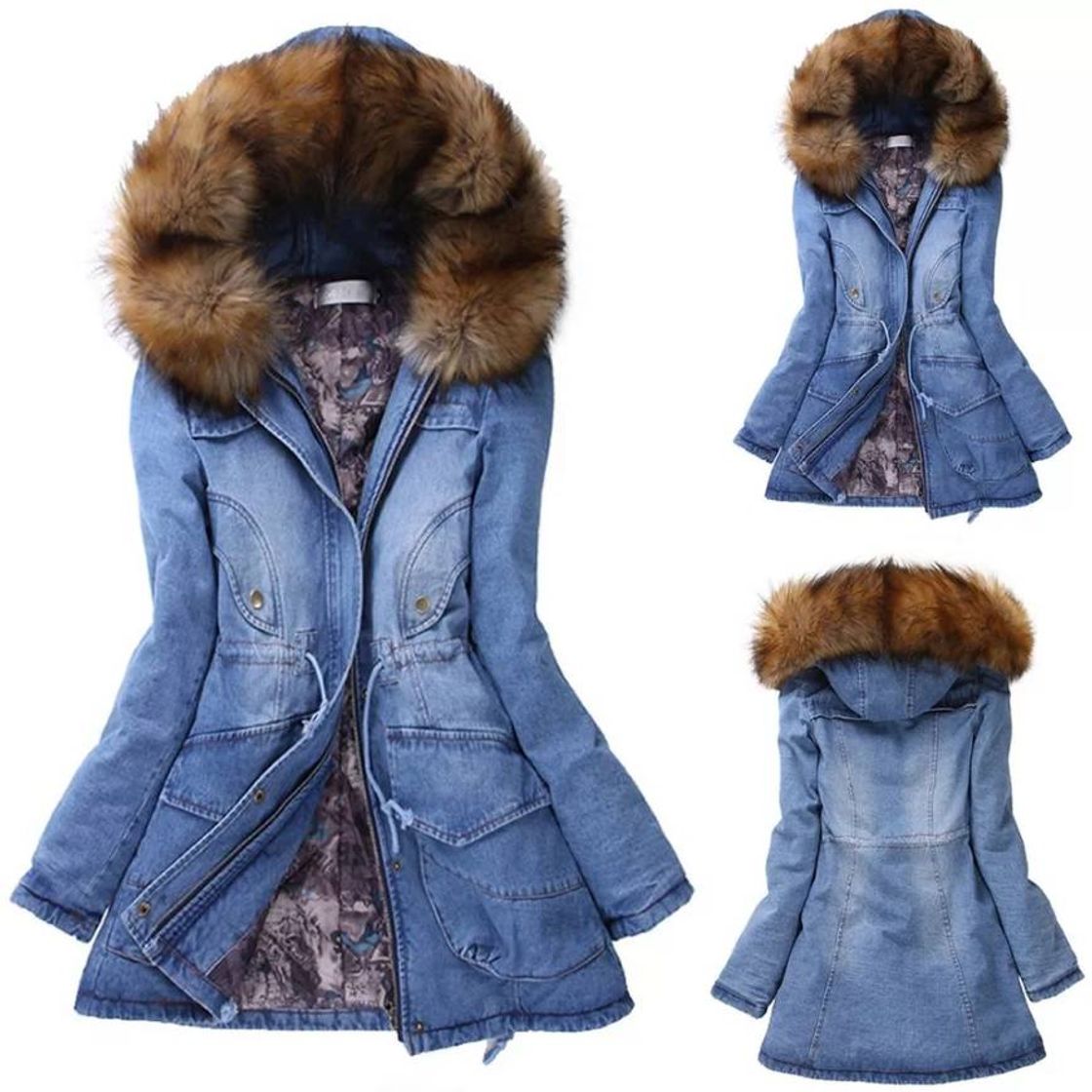 Social Chaqueta de Jean y piel de peluche