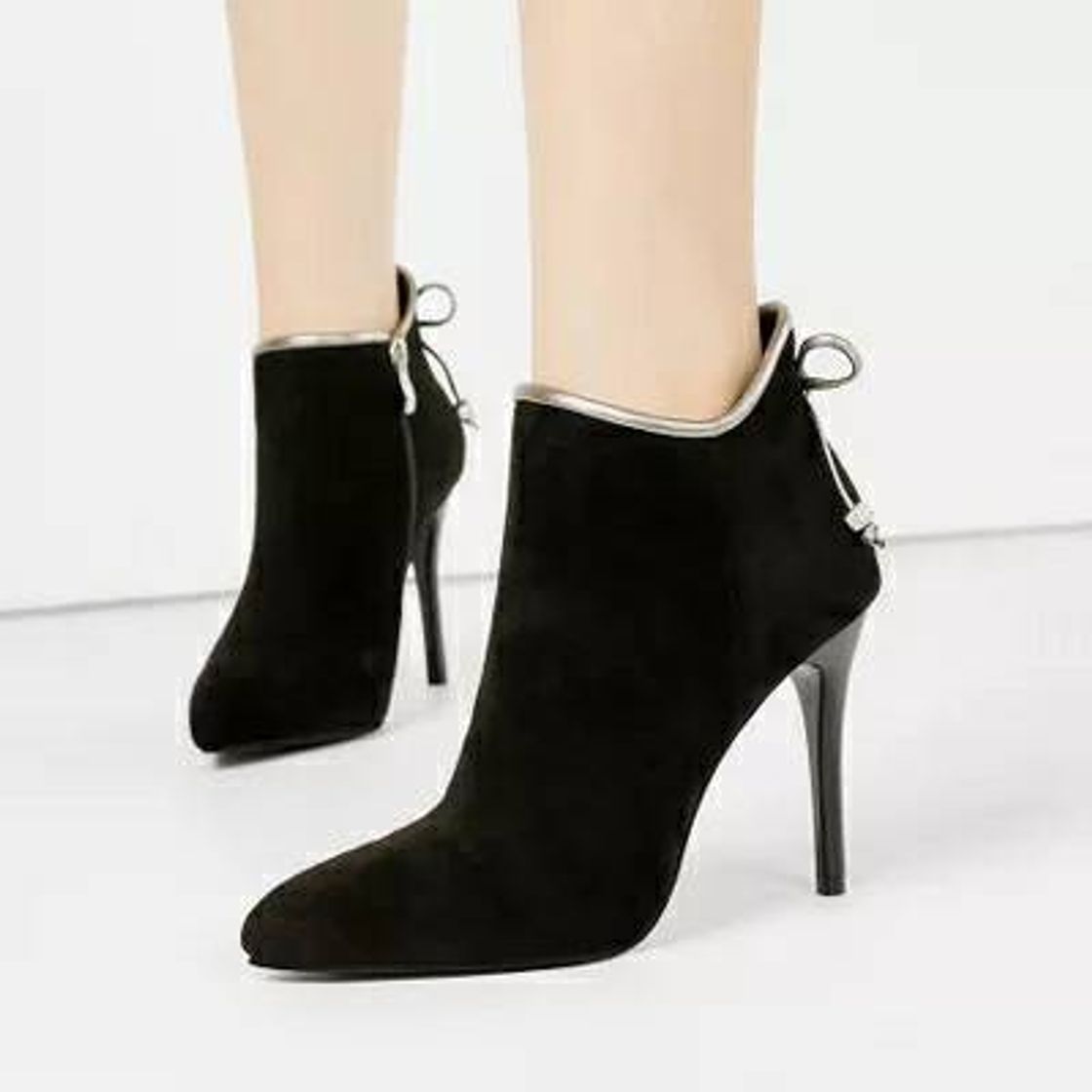 Social Botines negros con tacones altos para mujer