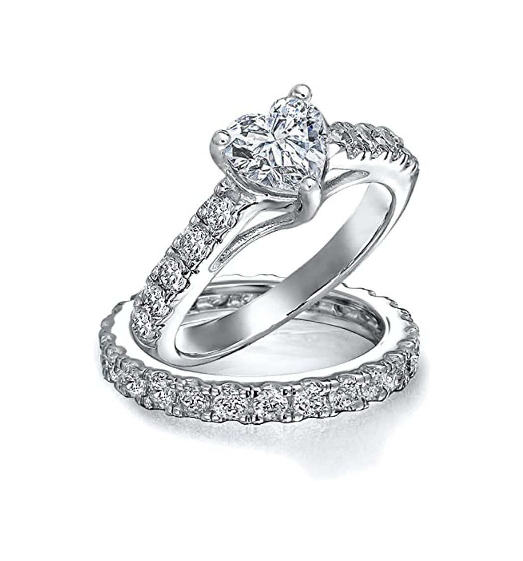 Producto JewelryPalace Anillos de Compromiso Solitario Alianzas de boda Para mujeres Promesa Aniversario Conjuntos de novia Princesa Zirconia cúbica Plata de ley 925 Tamaño 17