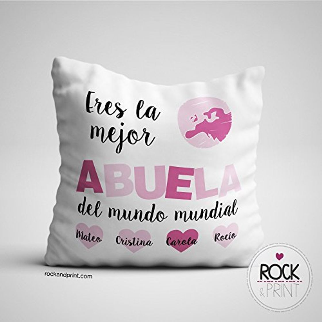 Producto Cojín Abuela personalizado 40x40 cm. Incluye relleno. Elige el color diseño. Día