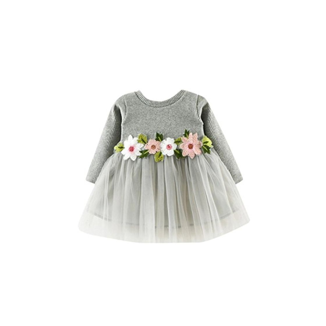 Producto K-youth Vestidos Bebé Niña Floral Tutú Princesa Vestidos de Manga Larga Otoño