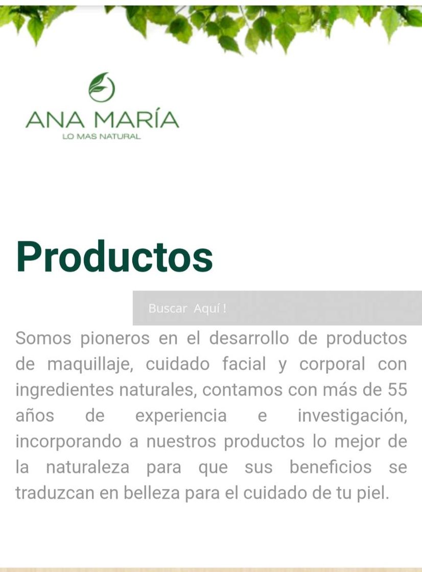 Fashion Productos Ana Maria • Lo más natural y los más recomendados