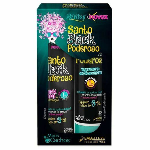 Kit Shampoo e Condicionador Novex Santo Black Poderoso 