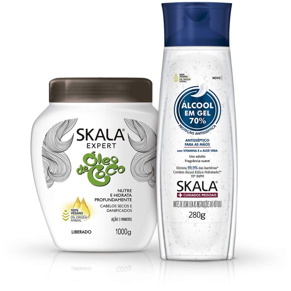 Moda Álcool em Gel 70% + Creme de tratamento Óleo de Coco - Loja Skala