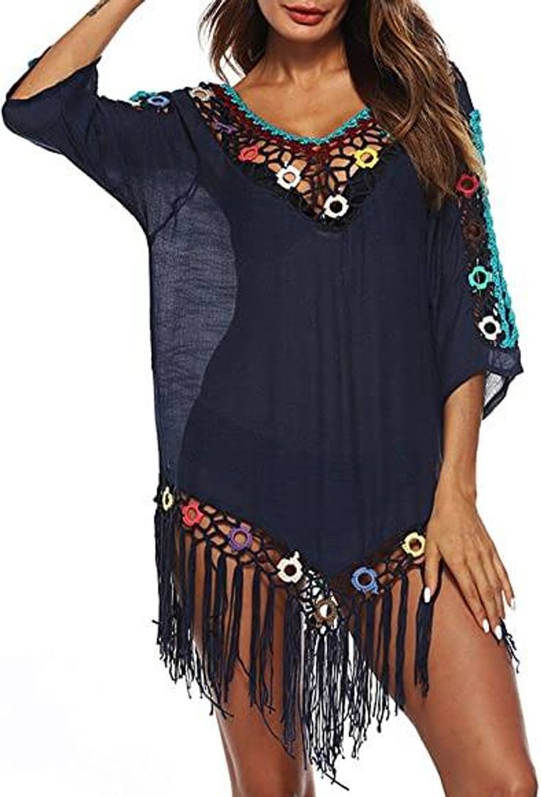 Moda Mujer Camisolas Pareos Bikini Cover Up Ganchillo Verano Play