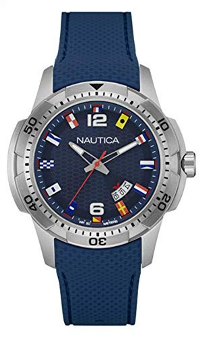 Moda Nautica Reloj Analógico para Hombre de Cuarzo con Correa en Silicona NAI13515G