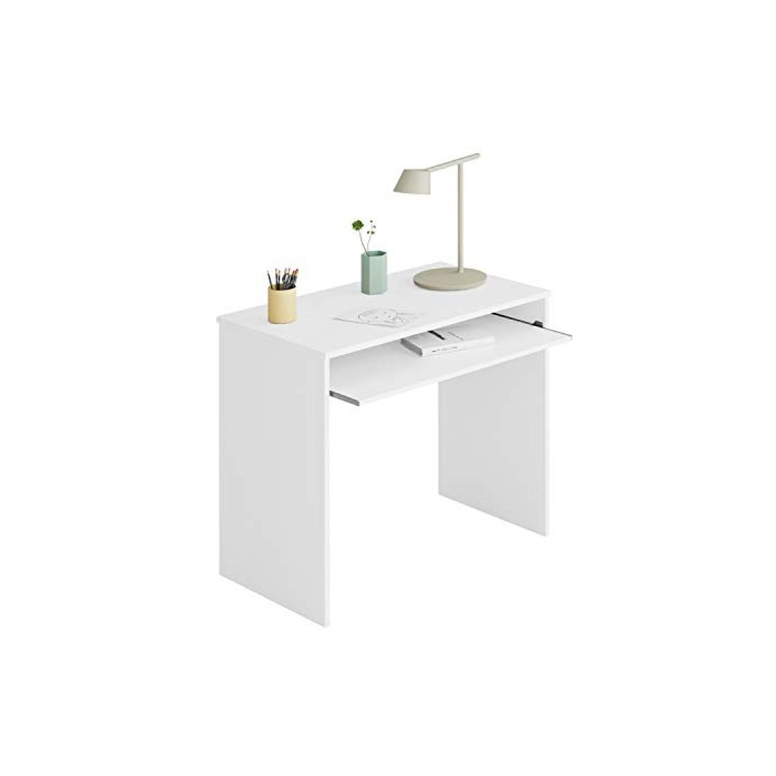 Social Habitdesign 002314A - Mesa de Ordenador con Bandeja extraíble, Modelo I-Joy, Medidas: