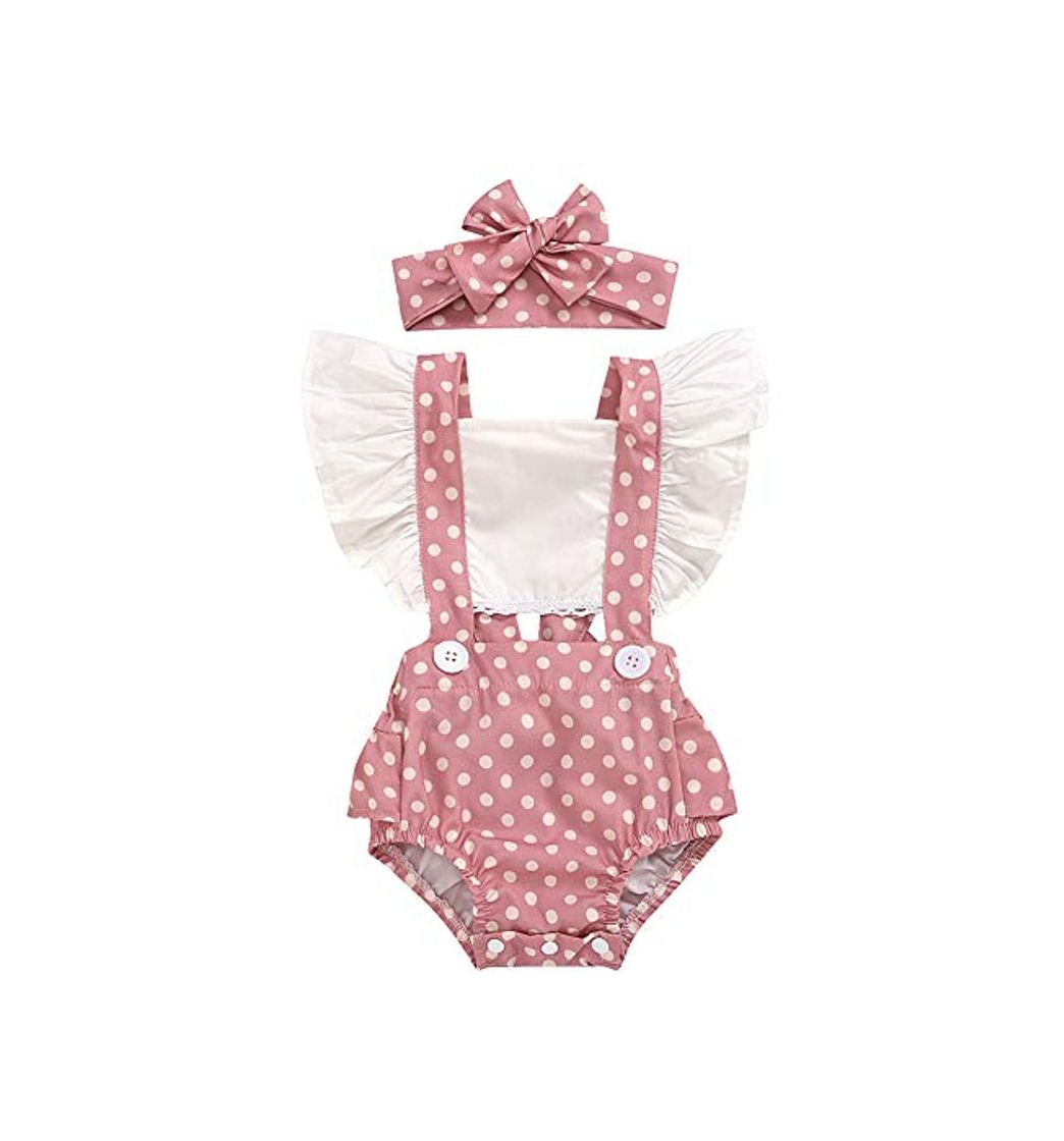 Producto Verano Ropa Bebe Niña Monos de Volantes bebé Ropa Conjunto Traje Mameluco Falda Diadema recién Nacido