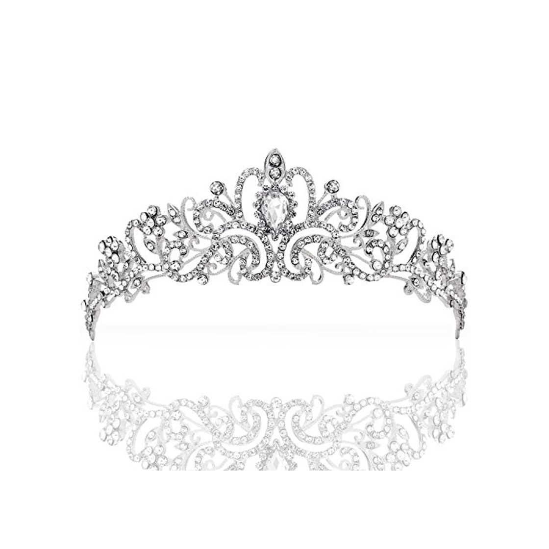 Social ZWOOS Diadema Corona Tiara Flor Cristal Diamante De Imitación Hairband para Fiesta