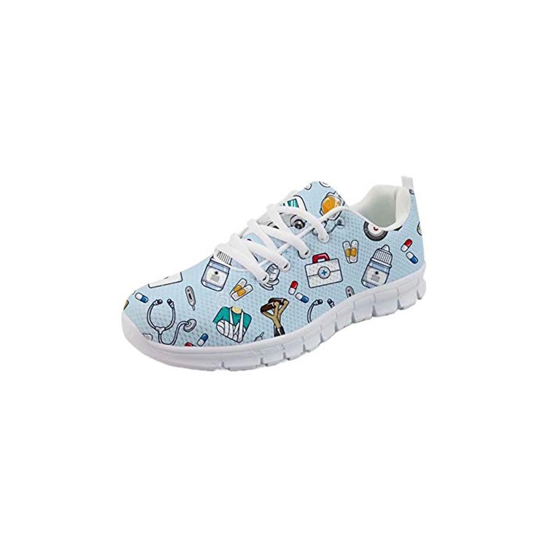 Product POLERO Sneaker Zapatillas de Deporte Nurse Bear Botiquín para Dama Mujer con Cordones 36 Talla Europea