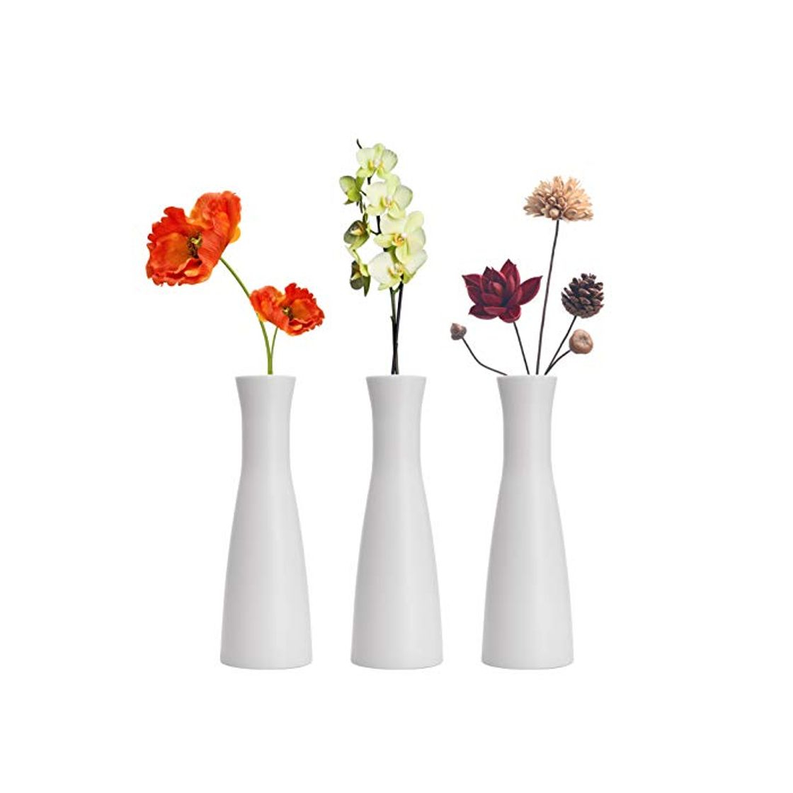 Social LINGMAI Jarrón de flores de plástico compuesto cónico