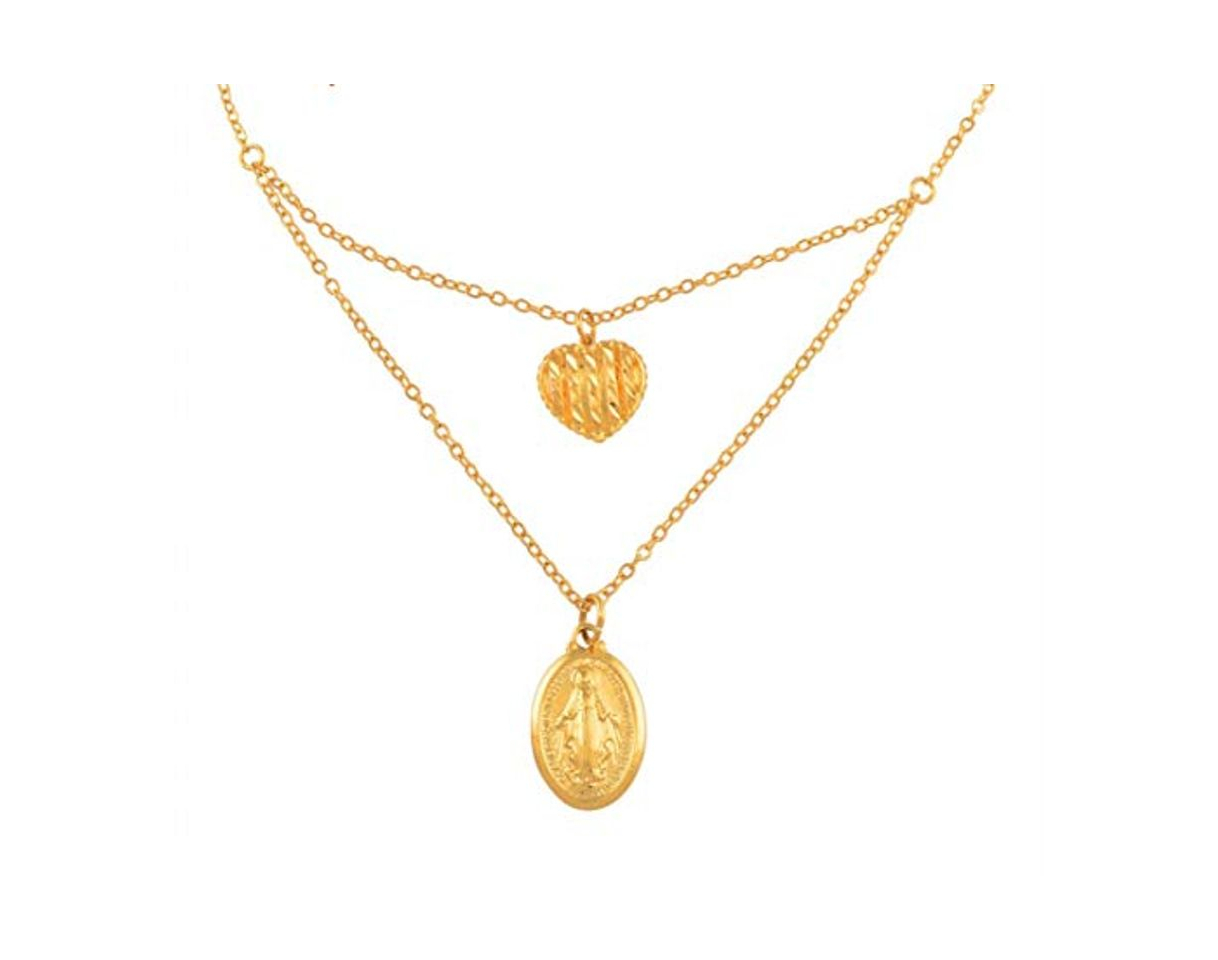 Social Corazón & Virgen María Colgante Collares Mujeres Chica Oro Color Nuestra Señora Joyería Al por Mayor Colar Cruz de Moda Cadena