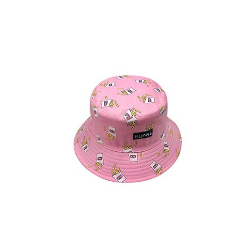 BEAUTPINE Doble Lado Chips de plátano Sombreros Unisex Funky pasión Cubo Sombrero