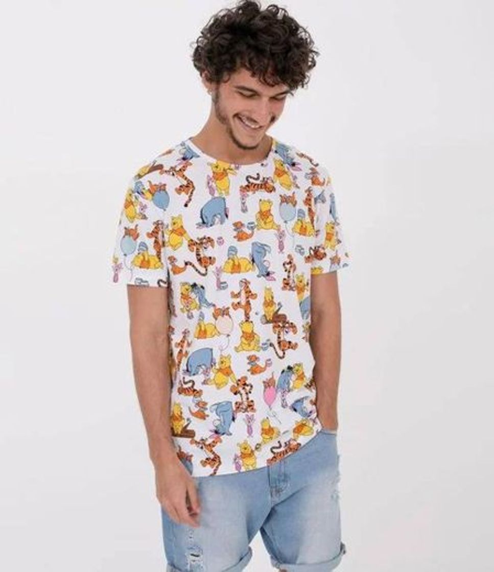 Productos Remera Manga Corta Estampa Pooh y Amigos Blanco

