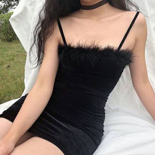 Sexy velor suspenders dress sold by FE CLOTHING on Storenvy