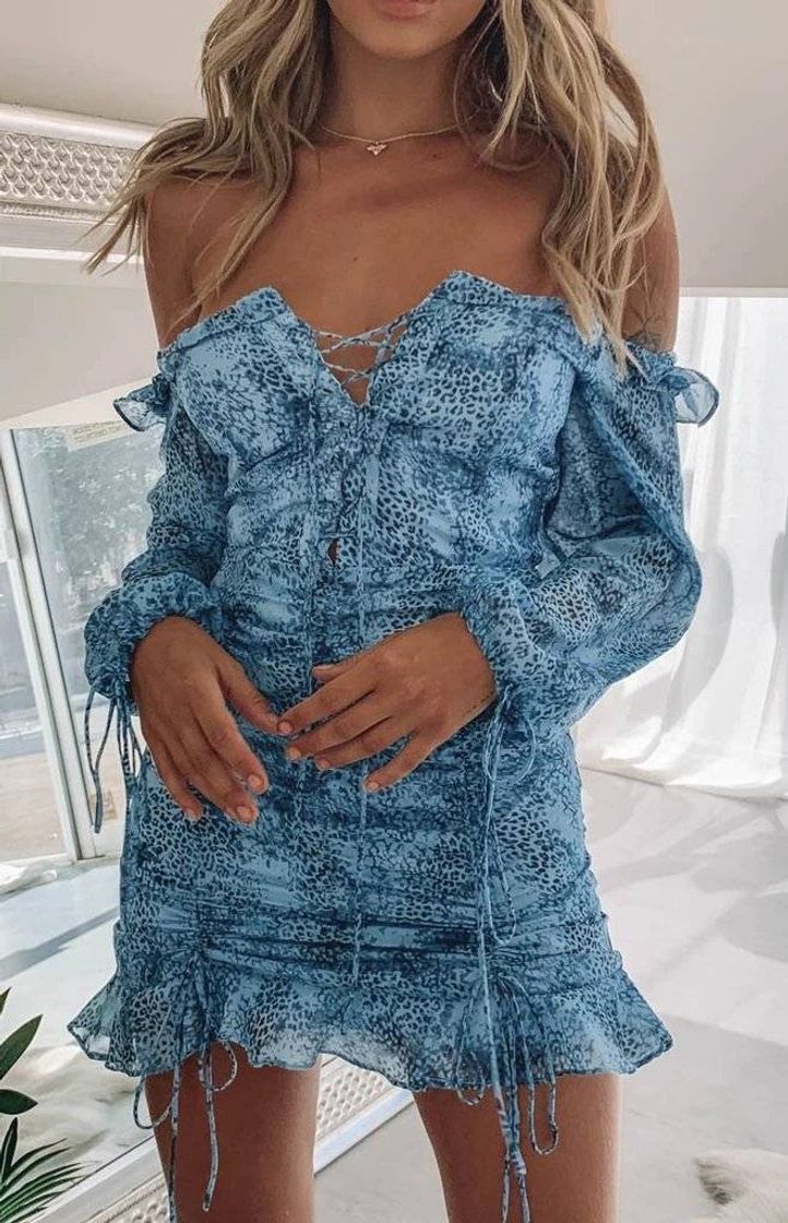 Social Mini dress blue animal print