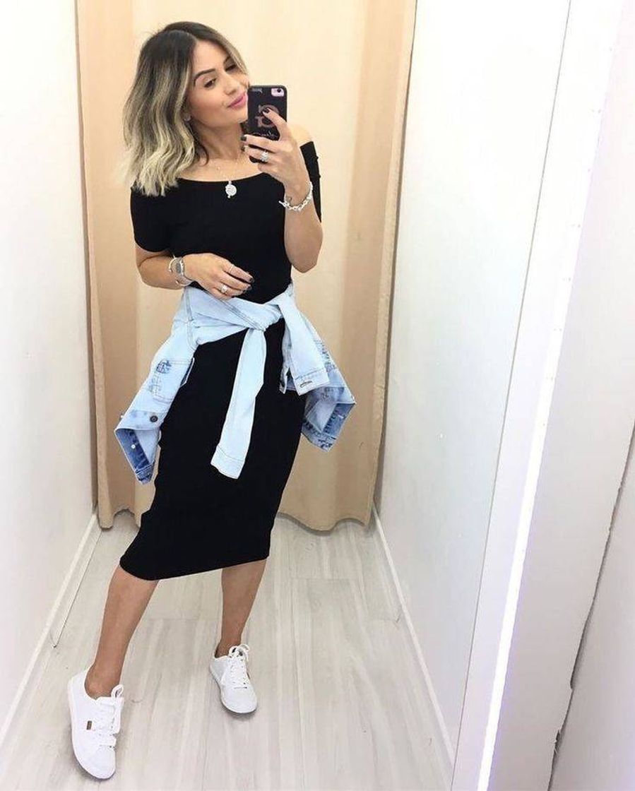 Fashion Vestido MIDI com tênis 🦋