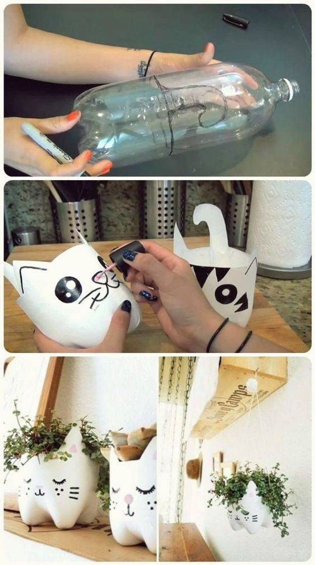 Moda Vaso para planta de gatinho fácil de fazer🐱🌱